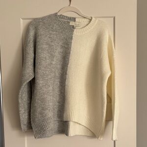 Pinch Gray and Cream Colorblock Sweater